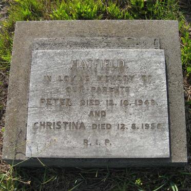 MATFIELD Peter -1948 &amp; Christina -1958