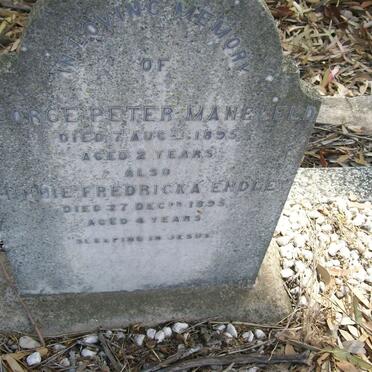 MANEVELD George Peter -1895 :: ENDLEY Mindie Fredricka  -1895