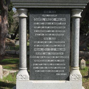 MALAN D.J. nee VAN HUYSSTEEN -1946 :: MALAN Daniel Vrede 1900-1935