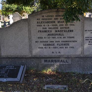 MARSHALL Alexander -1948 &amp; Frances Magdalene -1971 :: FLISHER George -1927