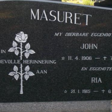 MASURET John 1906-1976 &amp; Ria 1915-1981