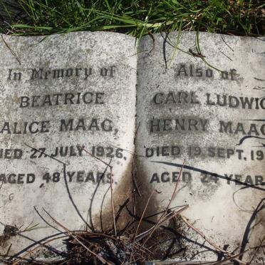MAAG Beatrice Alice -1926 :: MAAG Carl Ludwig Henry -1931