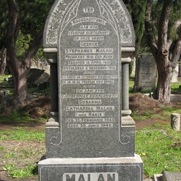 MALAN George Stephanus 1861-1931 &amp; Susanna Catharina RABIE 1865-1946