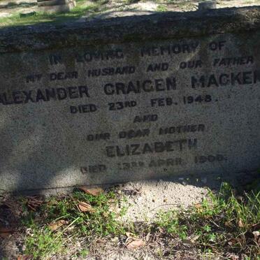 MACKENZIE Alexander Craigen -1948 &amp; Elizabeth -19??