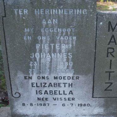 MARITZ Pieter Johannes 1880-1966 &amp; Elizabeth Isabella VISSER 1887-1980