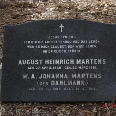 MARTENS August Heinrich 1869-1961 &amp; W.A. Johanna DAHLMANN 1884-1969