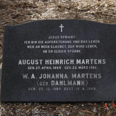 MARTENS August Heinrich 1869-1961 &amp; W.A. Johanna DAHLMANN 1884-1969