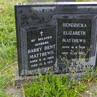 MATTHEWS Harry Dent 1889-1971 &amp; Hendricka Elizabeth 1905-1987