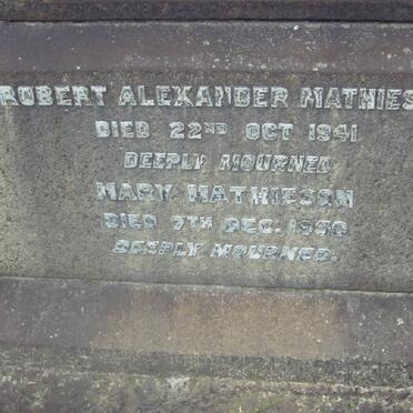 MATHIESON Robert Alexander -1941 :: MATHIESON  Mary -1950