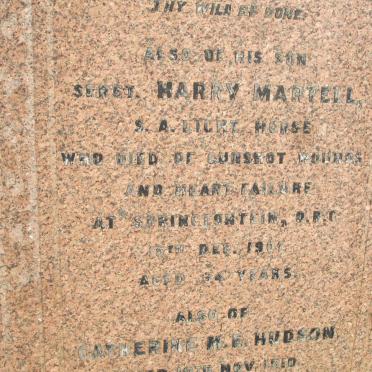 MARTELL Charles -1890 :: MARTELL Harry -1901 :: HUDSON Catherine M.E. -1910 