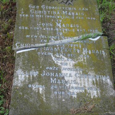 MARAIS Christiaan Peter -1926 &amp; Ellen Johanna Catharina -1932 :: MARAIS Christina 1902-1920 :: MARAIS John 1918-1920