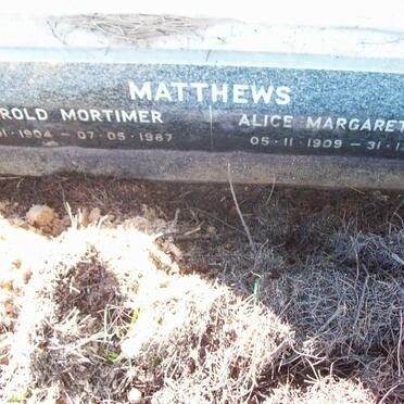 MATTHEWS Charles Aubrey -1923 :: MATTHEWS Harold Mortimer 1904-1987 &amp; Alice Margaret Ethel 1909-1959