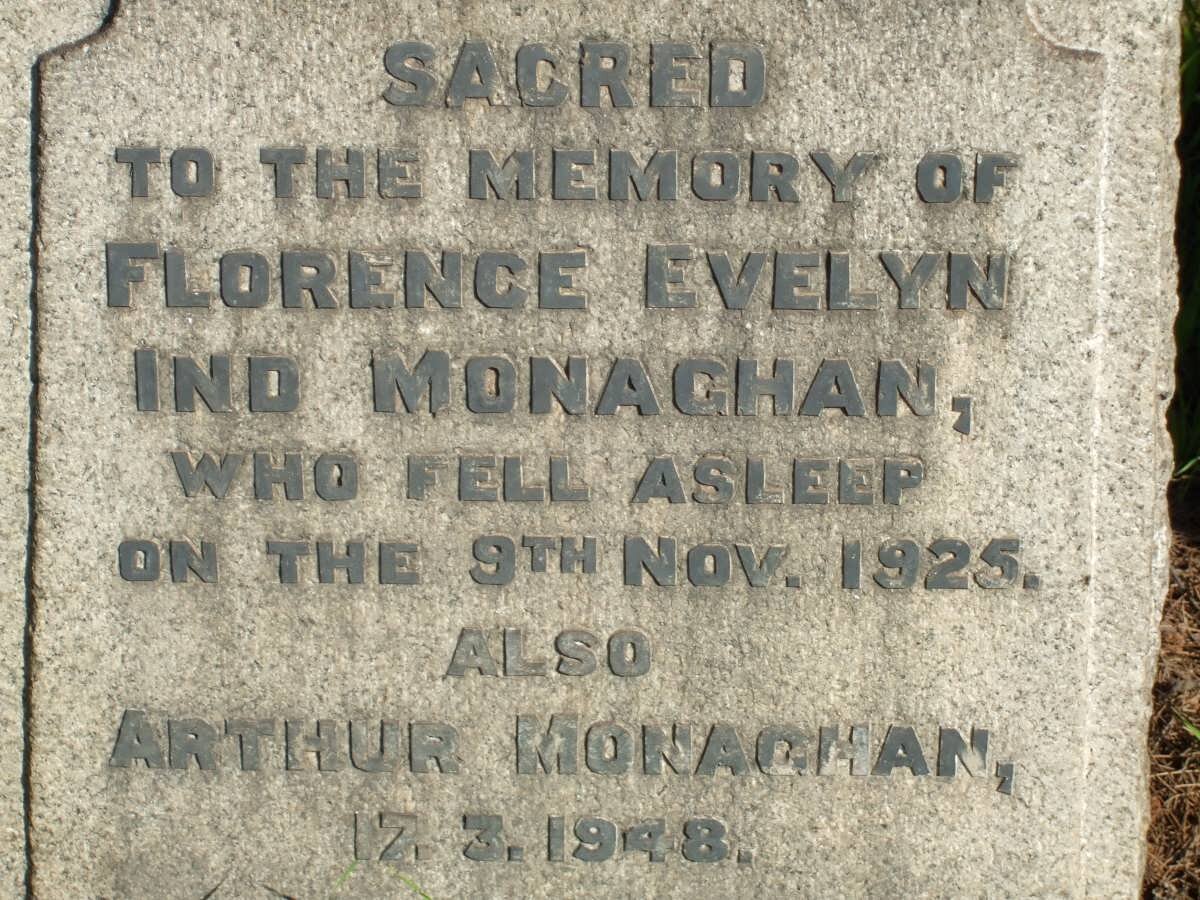 MONAGHAN Arthur -1948 &amp; Florence Evelyn Ind -1925