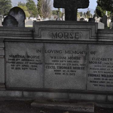 MORSE William 1872-1927 &amp; Martha 1871-1954 :: MORSE Cecil Thomas 1902-1973