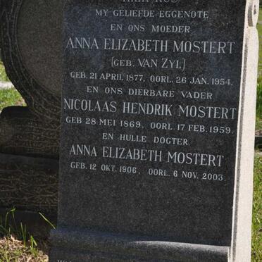 MOSTERT Nicolaas Hendrik 1869-1959 &amp; Anna Elizabeth VAN ZYL 1877-1954 :: MOSTERT Anna Elizabeth 1906-2003