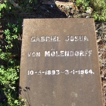 MOLENDORFF Gabriel Josua, van 1893-1964