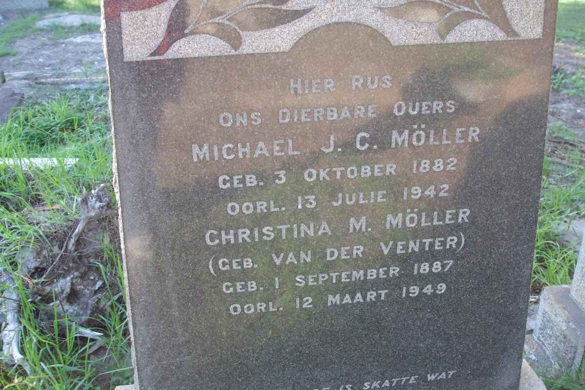 MOLLER Michael J.C. 1882-1942 &amp; Christina M. van der VENTER 1887-1949