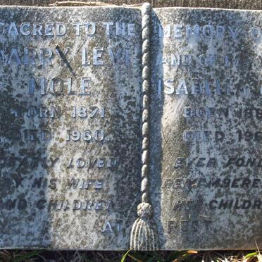 MOLE Harry Levi 1871-1960 &amp; Sabilla Jane 1881-1961