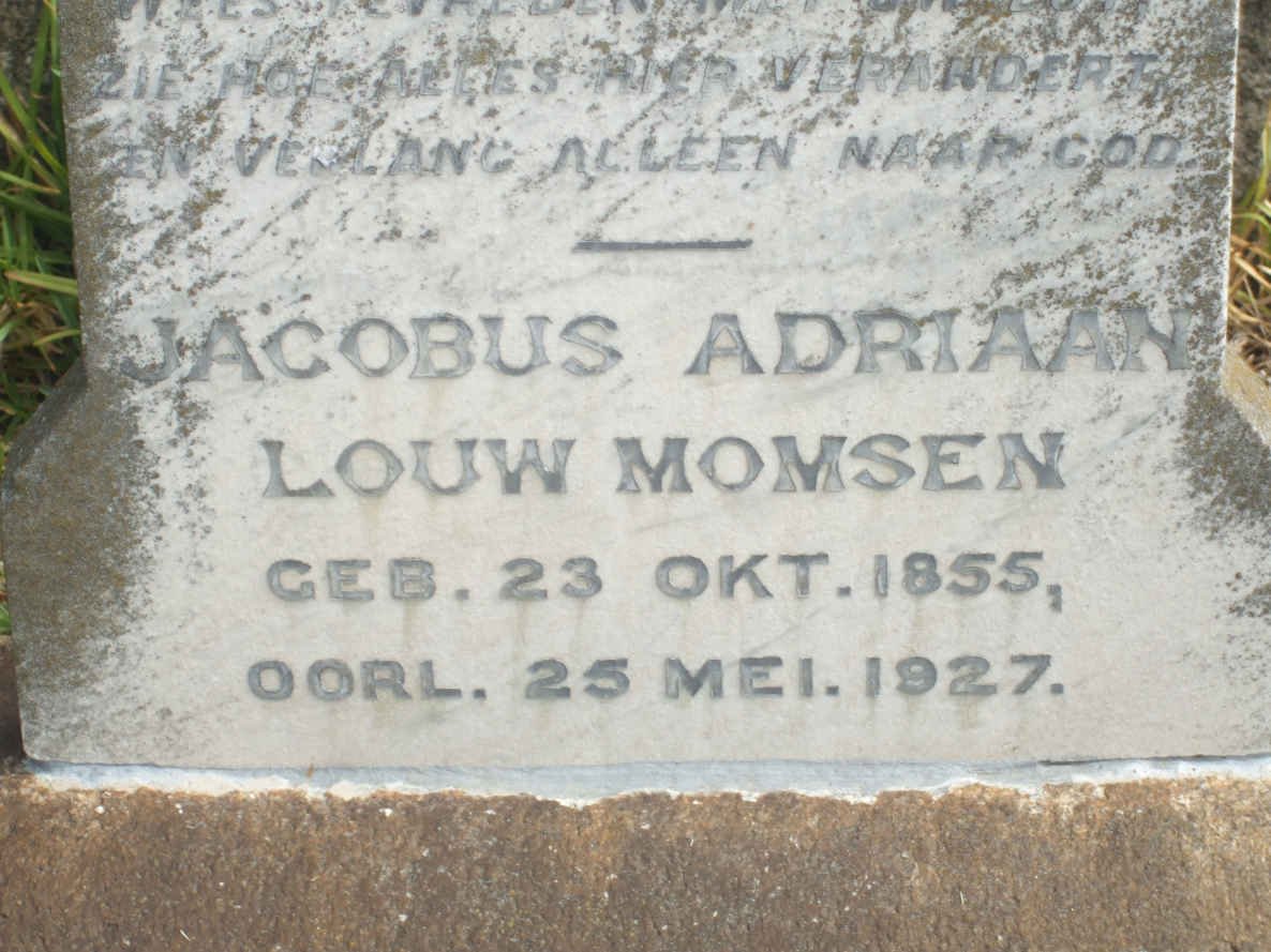 MOMSEN Jacobus Adriaan Louw 1855-1927