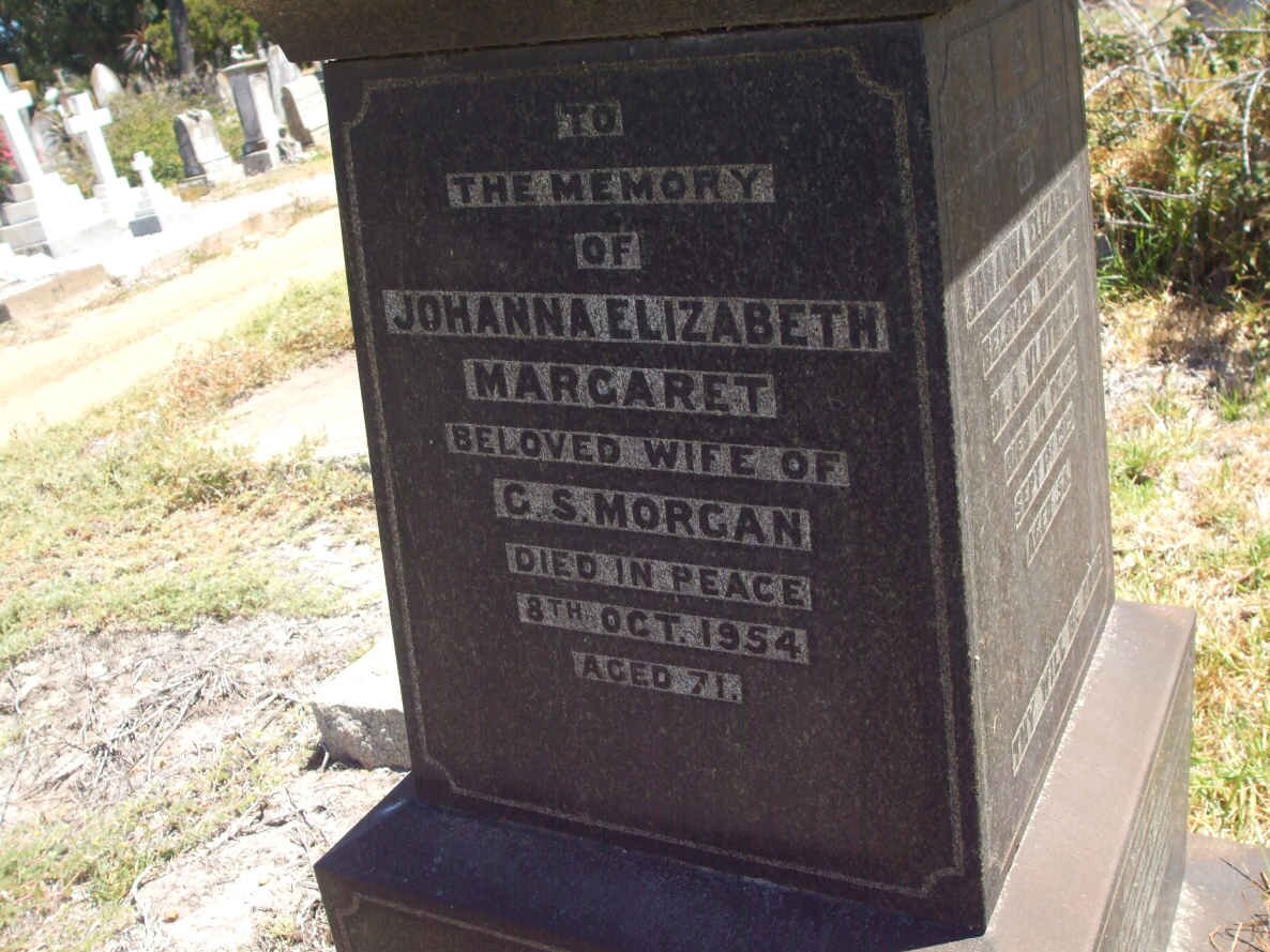 MORGAN Johanna Elizabeth Margaret -1954