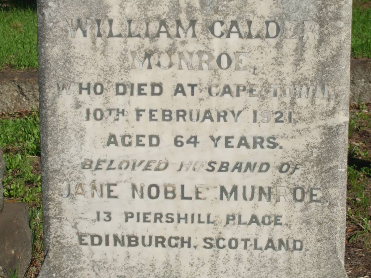 MUNROE William Calder -1921