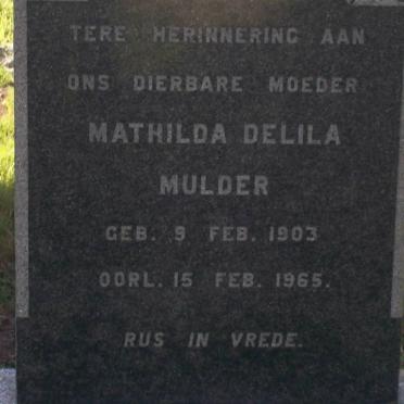 MULDER Mathilda Delila 1903-1965