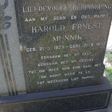 MUNNIK Harold Ernest 1929-1970