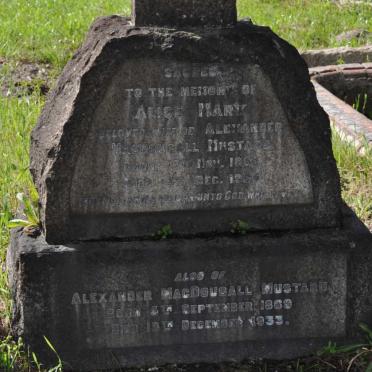 MUSTARD Alexander MacDougall 1869-1933 &amp; Alice Mary 1865-1926