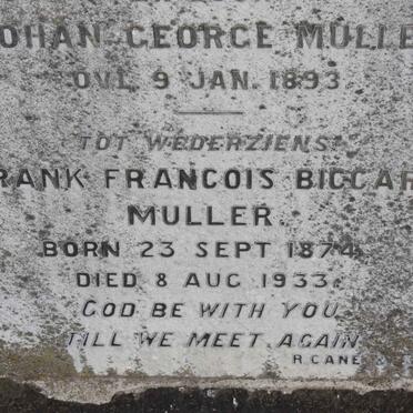 MULLER Johan George -1893 :: MULLER Frank Francois Biccard  1874-1933