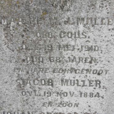 MULLER Jacob -1884 &amp; Maatje M.J. COLLS -1910