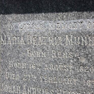 MUNNIK Maria Beatrix nee RENS 1820-1871 