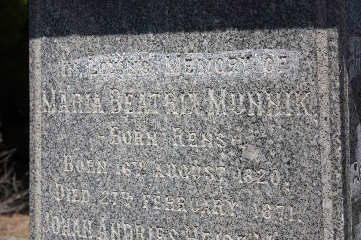 MUNNIK Maria Beatrix nee RENS 1820-1871 