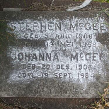McGEE Stephen 1908-1959 &amp; Johanna 1908-1964
