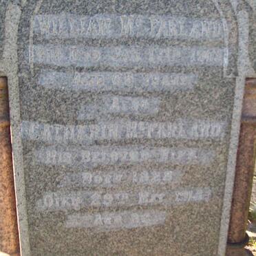 McFARLAND William  -1903 &amp; Catherin 1828-?