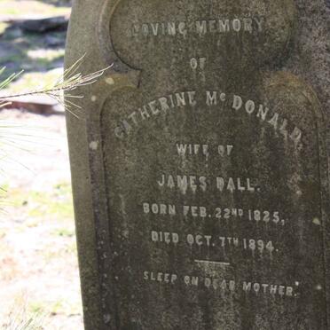 McDONALD Catherine 1825-1894
