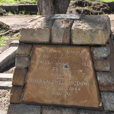 McDOWELL James Caldwell -1944 &amp; Kathleen Ann -1929