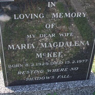 McKEE Maria Magdalena 1925-1977
