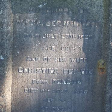 McINTOSH Alexander -1920 &amp; Christina Ogilvie DUNCAN -1950