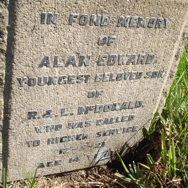 McDONALD Alan Edward -1921