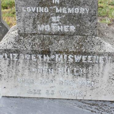 McSWEENEY Elizabeth nee HILL -1930