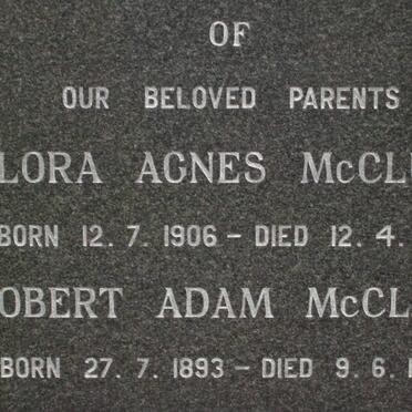 McCLURE Robert Adam 1893-1982 &amp; Flora Agnes 1906-1981