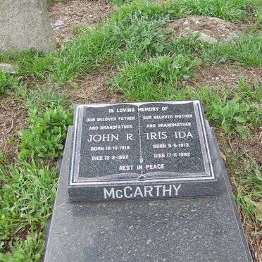 McCARTHY John R. 1918-1962 &amp; Iris Ida 1913-1982
