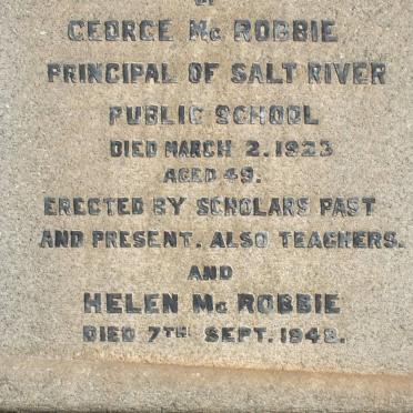 McROBBIE George -1923 &amp; Helen -1948 :: McROBBIE William -1952