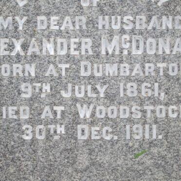 McDONALD Alexander 1861-1911