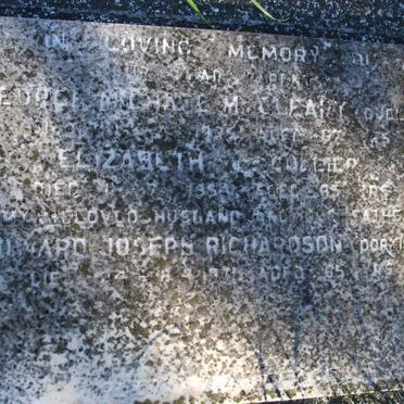 McCLEARY George Michael -1923 &amp; Elizabeth COLLIER -1954 :: RICHARDSON Edward Joseph -1971