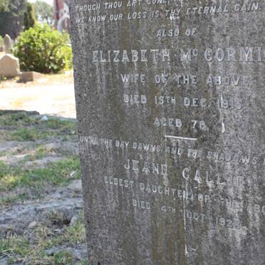 McCORMICK Elizabeth -1915 :: McCORMICK Jeane Callie -1928