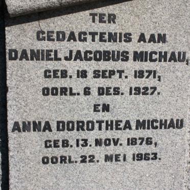 MICHAU Daniel Jacobus 1871-1927 &amp; Anna Dorothea 1876-1963