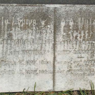 MILLAR A.A. 1885-1956 &amp; Georgina YATES 1884-1925