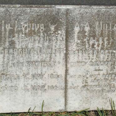 MILLAR A.A. 1885-1956 &amp; Georgina YATES 1884-1925
