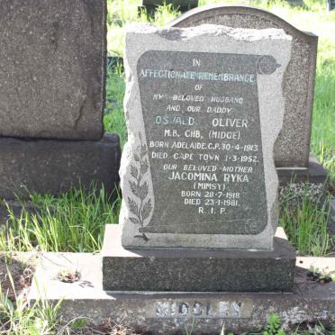 MIDGLEY Oswald Oliver 1913-1952 &amp; Jacomina Ryka 1918-1981